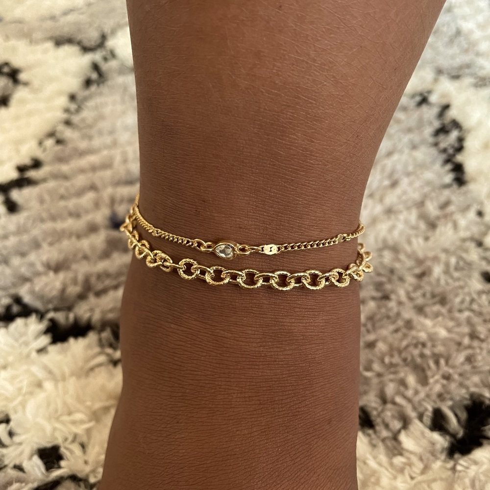 Gold anklets (set of 2)